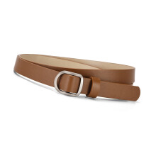 Women's Fashion Square Buckles Belt No Hole Design Smooth-Camel