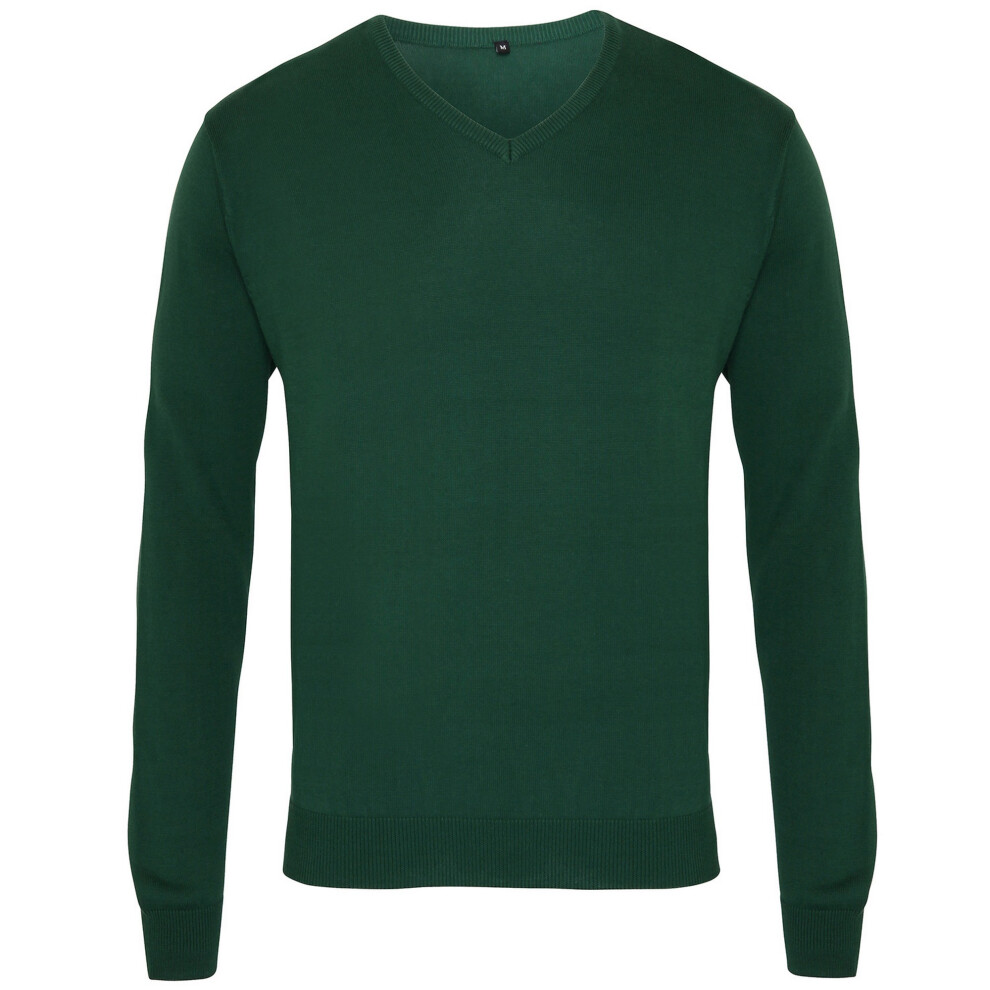Premier (Xs, Bottle) Mens V-Neck Knitted Sweater