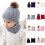 Baby Beanie Hat and Scarf Set Solid Color Twist Pattern Red 1