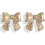 Pearl Drop Earrings with Bow Design for Women 1