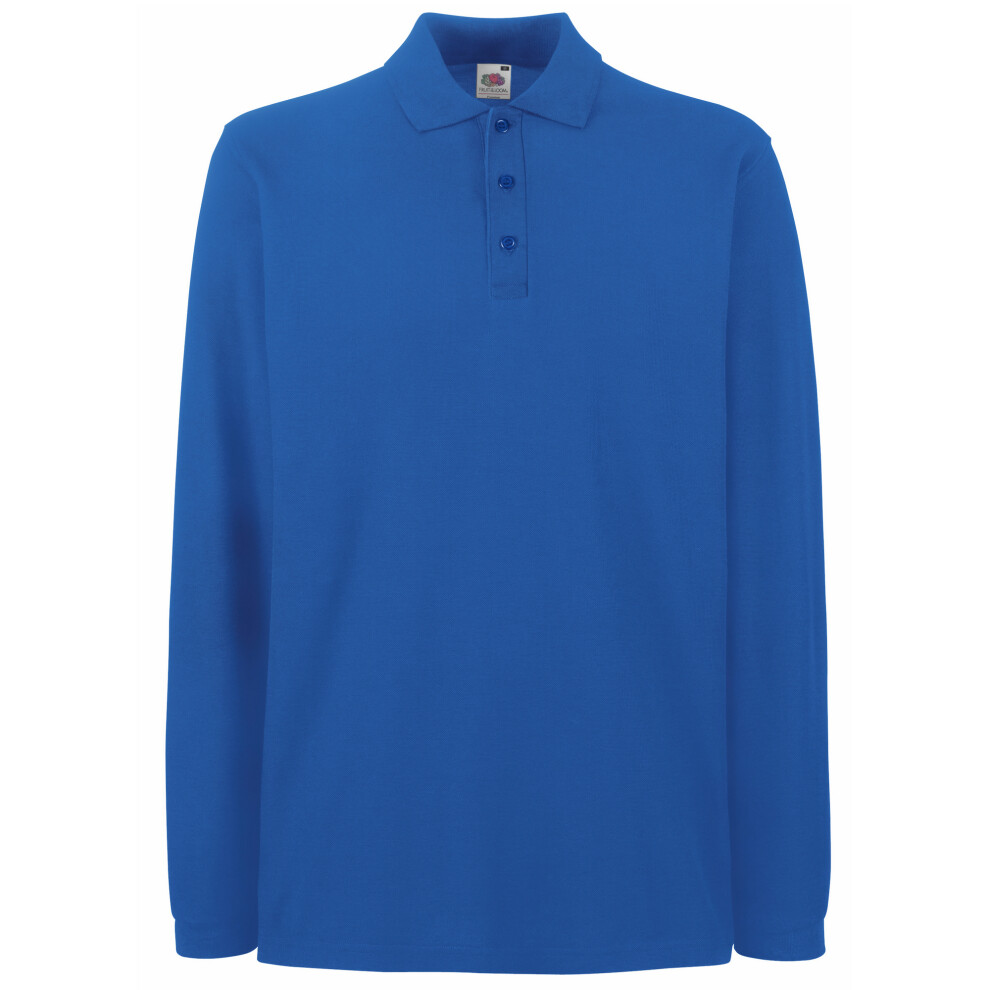 Fruit Of The Loom (3Xl, Royal) Mens Premium Long Sleeve Polo Shirt Multicoloured