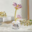 Four Leaf Crystal Flower Ornament Pink 4