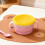 Pink Baby Bowl with Double Handle Silicone Cover 1