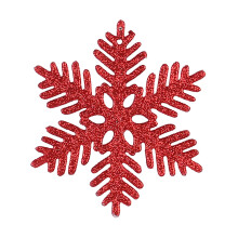 12pcs Glitter Snowflake Ornaments Set, 3.94"x3.94", Red, for Christmas Tree, Party, Wedding, Window, Door – Compatible with Xmas Decor