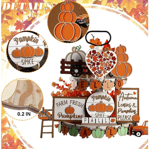 Thanksgiving Layered Tray Decoration Set 23 Piece