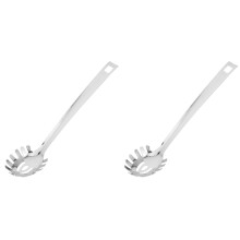 2Pcs Stainless Steel Noodle Colander Spoon Silver Pasta Server Kitchen
