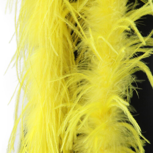 Écharpe délicate d'accent de plumage d'autruches adaptée-Jaune