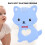 Cartoon Cat Silicone Teether, Pink 7