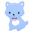 Cartoon Cat Silicone Teether, Pink 8