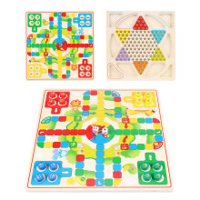 Bright Wooden Checkers & Plane Game