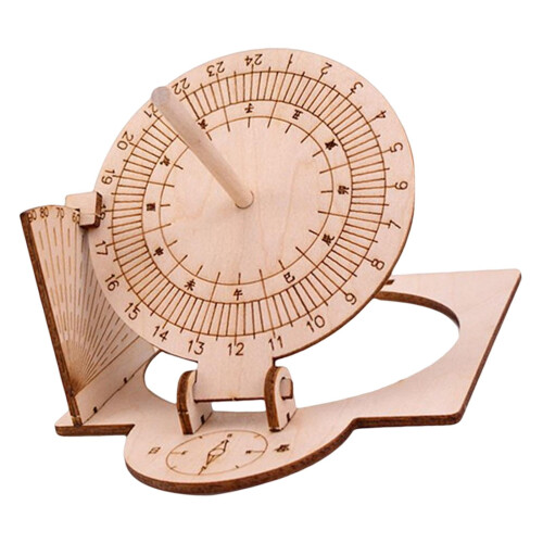 Equatorial Sundial Clock Wooden Educational Model 1