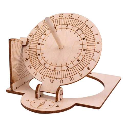 Equatorial Sundial Clock Wooden Educational Model 2