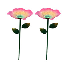 Garden Birdbath Flower Shape Iron Outdoor Bird Bath for-Red