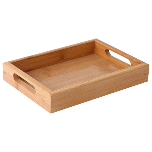 Bandeja de servir de bambú con borde elevado (1 unidad) 1