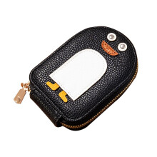 Cartoon Penguin-Styled PU Leather Business Card Holder and Coin Purse for Women with Multi-Slots and Accordion Design