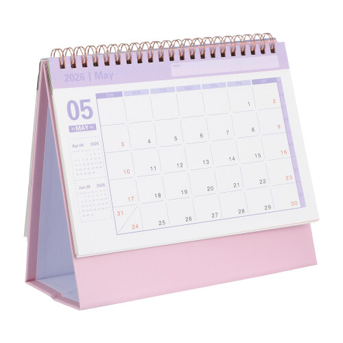 2026 Tischkalender Rosa Praktischer Monatsplaner