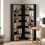 Homcom (Black) HOMCOM 7 Tiers Corner Bookshelf, L-Shaped 1