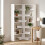 Homcom (White) HOMCOM 7 Tiers Corner Bookshelf, L-Shaped 1