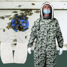 XL Bee Suit with Gloves, Double Zippers, One Piece