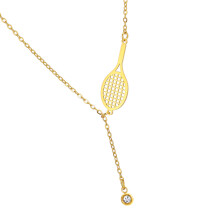 Entzückende kleine Tennis-Schmuck-Halskette, bequem und-Gold 2