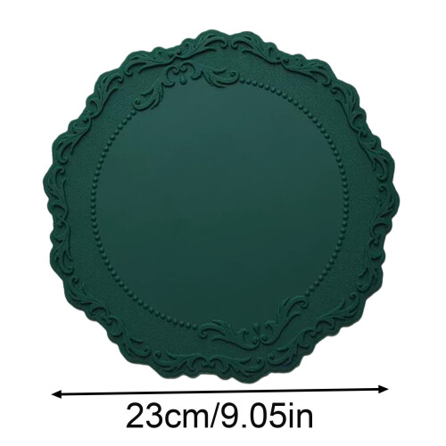 Round silicone placemat vintage embossed heat resistant 1