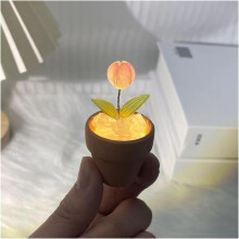 Lampe tulipe miniature à faire soi-même avec 1 fleur — Kit fait main, décoration romantique pour bureau et chambre