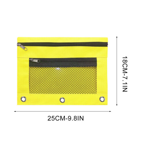 3-Ring Binder Pencil Pouch with Zipper Dual Compartment 2