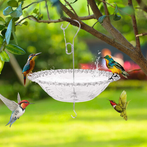 Outdoor Bird Bath with Feeder Cover Gray 2