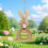 Easter wooden rabbit heart hanging ornament 5