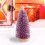 Mini artificial Christmas tree purple wooden base small 5