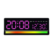 Interaktive LED-Display-Uhr, stilvolle digitale-Schwarz Rosa