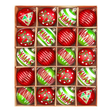 Qocolhg Glitter Christmas Ball Ornaments 20pcs Red Green