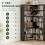 Homcom (Black) HOMCOM 7 Tiers Corner Bookshelf, L-Shaped 5