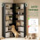 Homcom (Black) HOMCOM 7 Tiers Corner Bookshelf, L-Shaped 7