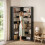 Homcom (Black) HOMCOM 7 Tiers Corner Bookshelf, L-Shaped 8