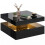 Homcom (Black) HOMCOM LED Coffee Table with Storage, Modern Centre Table 2