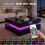 Homcom (Black) HOMCOM LED Coffee Table with Storage, Modern Centre Table 4
