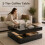 Homcom (Black) HOMCOM LED Coffee Table with Storage, Modern Centre Table 6