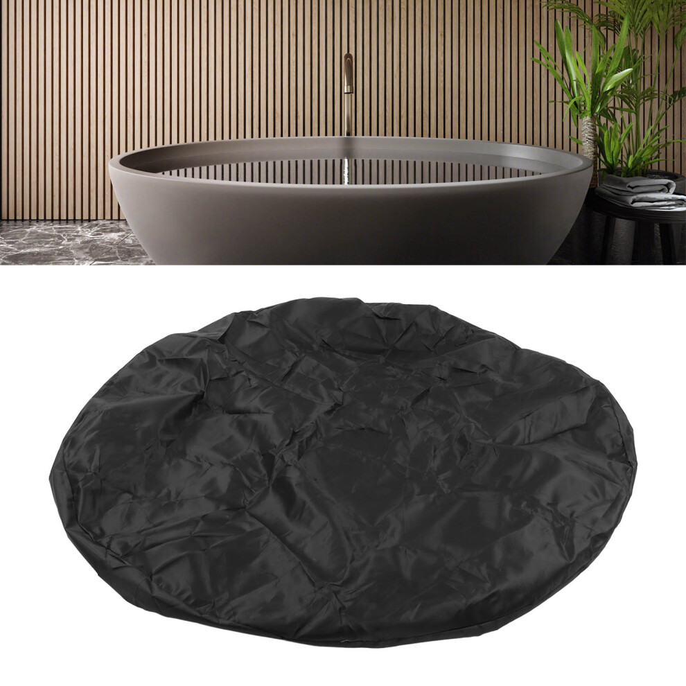 Black Folding 4Ft Round Hot Tub Cover Oxford