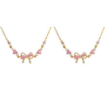 Adjustable Bow Charm Bracelet for Women Gold Silver Beaded
