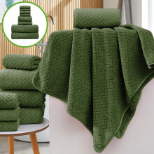 8-Piece Velvet Square Bath Towel Set – Soft, Absorbent, Quick-Dry Face & Body Towels, Compatible with Standard Bathrooms