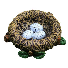 Resin Bird Nest Decoration, Cute Realistic Look Nest with Eggs, for Garden, Fairy Garden, Bonsai Tree & Spring Home Table Centerpiece Brown M