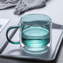 Double Wall Glass Coffee Mug Amber 350ml