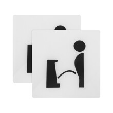 2Pièces Signalétique Urinoirs , Auto-Adhésifs Pour Porte Wc
