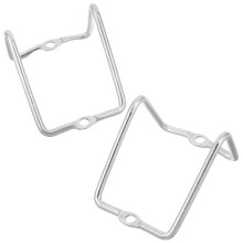 2Pièces Support Acier Argenté Fixation Facile Résistante