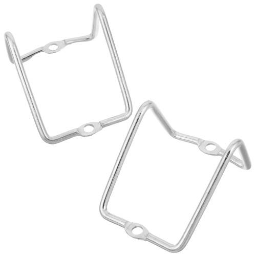2Pièces Support Acier Argenté Fixation Facile Résistante