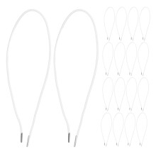 100Pcs Elastic Mask and Hat Strap Cord White Polyester with Metal Ends