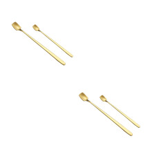4Stk Lange Mischlöffel Gold Für Milchshakes Und Getränke