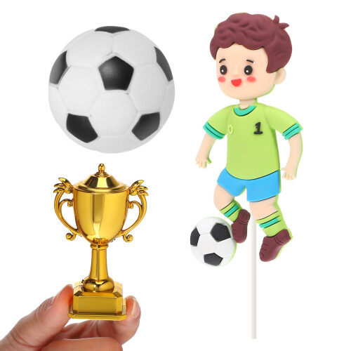1Set Lightweight Soccer Ball Cake Topper for Birthday