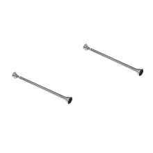 2Pcs Silver Stainless Steel Telescopic Closet Rod Adjustable Home Use